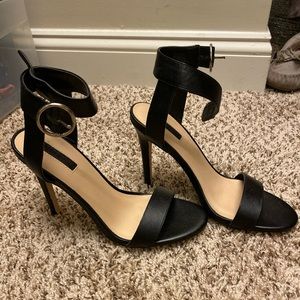 Black Open Toe Stiletto Heels